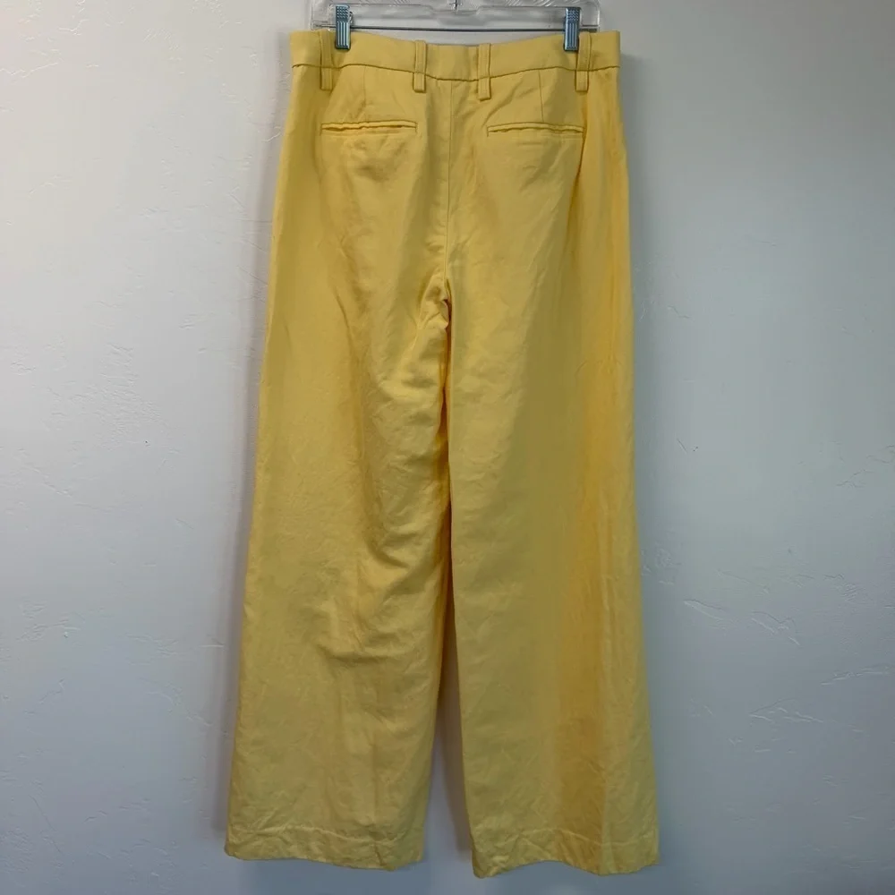 NWOT Banana Republic Soft Yellow Linen Blend Wide Leg ISLET Pants Size 8